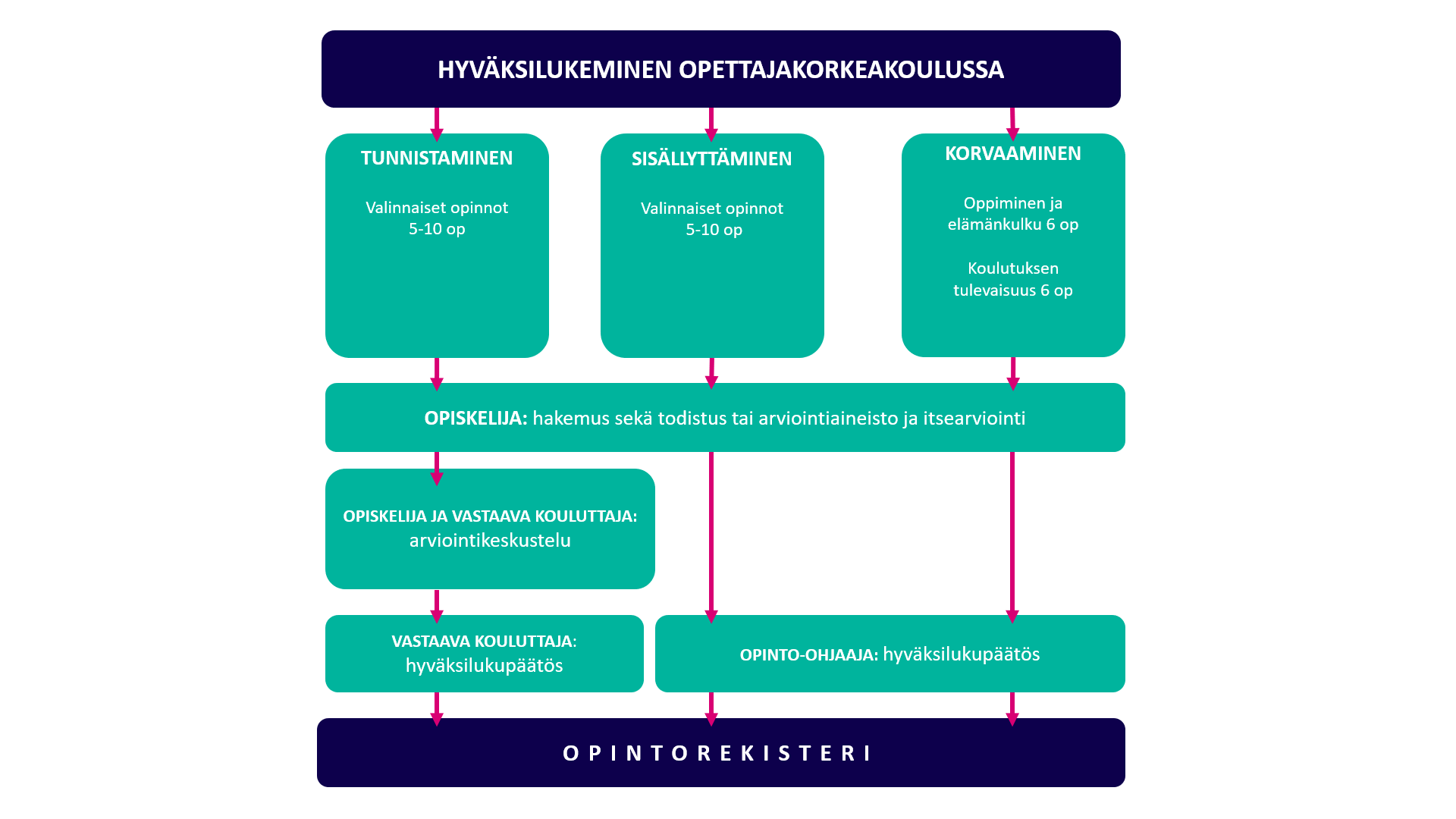 Opinto-ohjaajakoulutuksen hyväksilukeminen