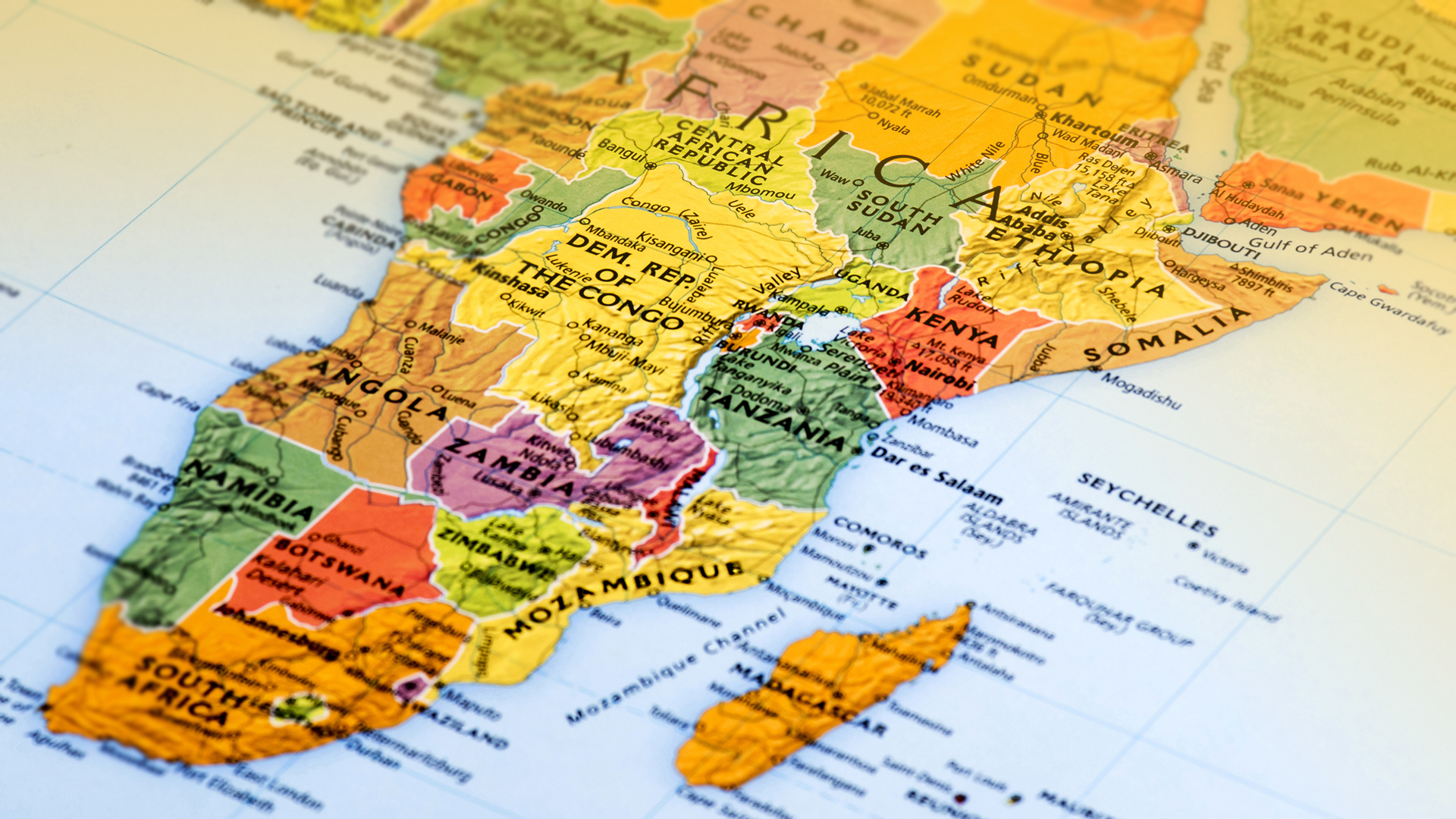 map view from the Eastern Africa