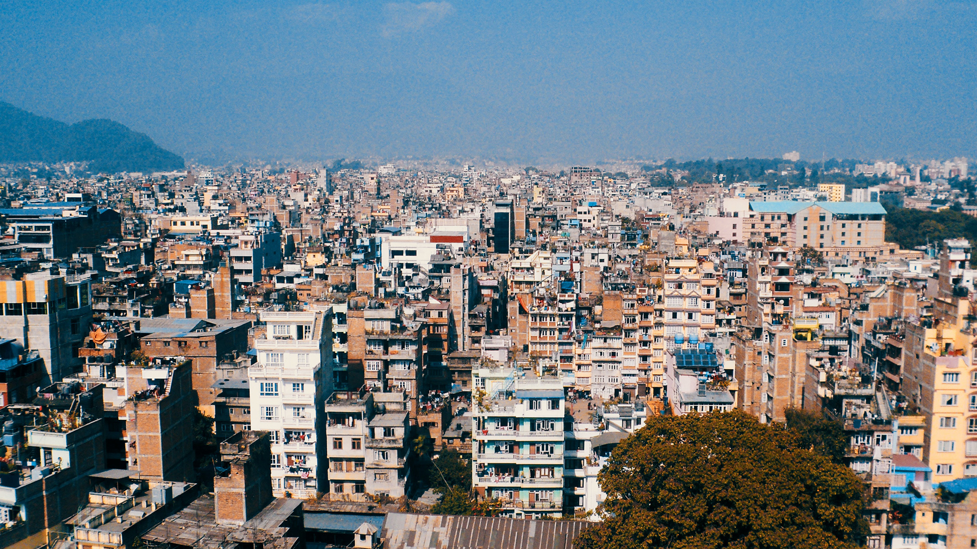 view over Kathmandu City in Nepal