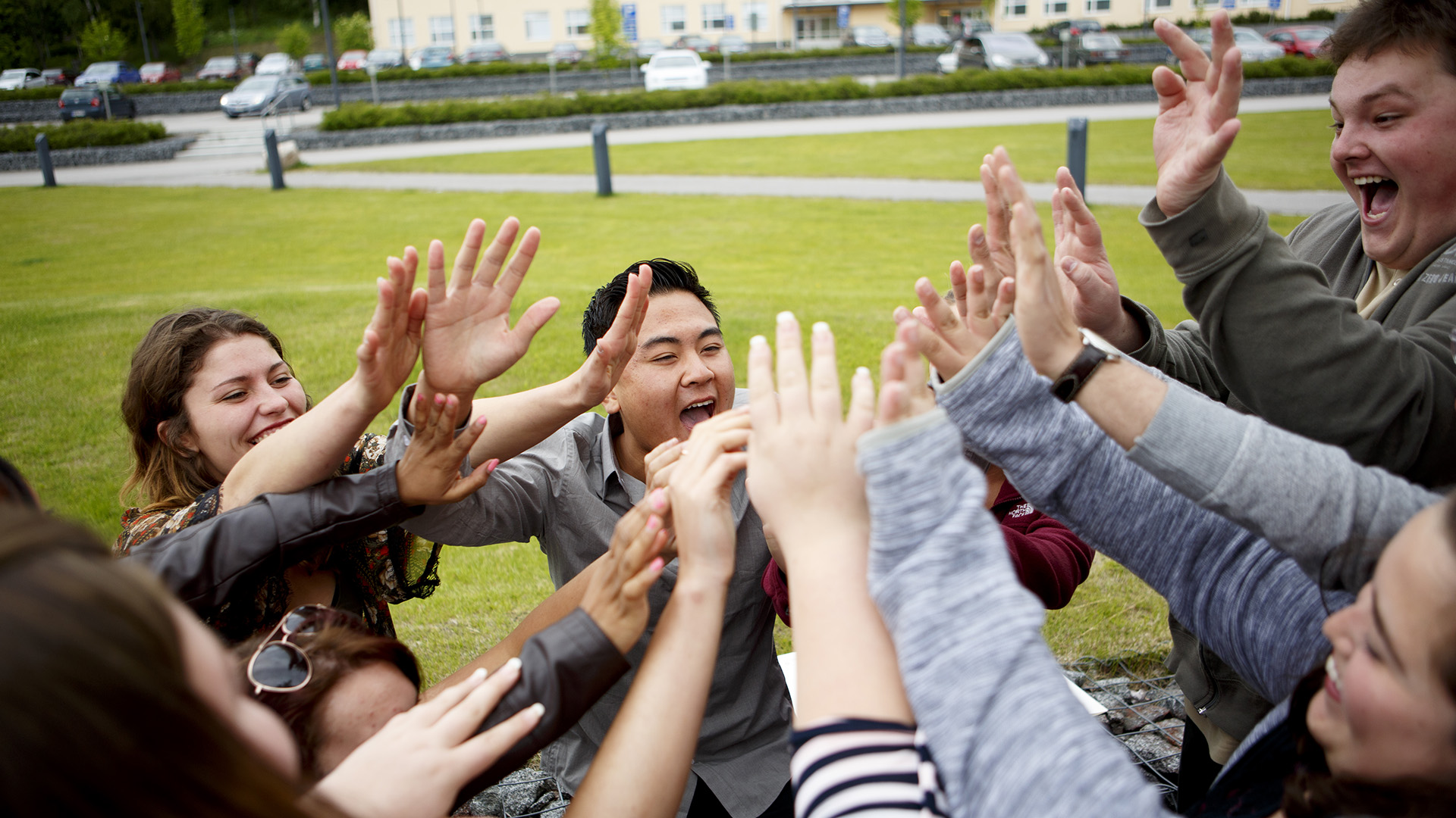 Cheerful students