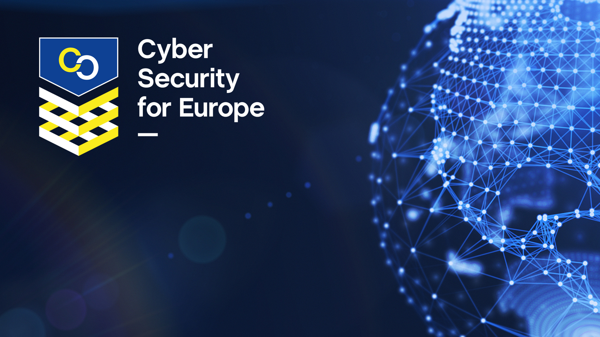 Maapallografiikkaa ja Cyber Security for Europe -logo
