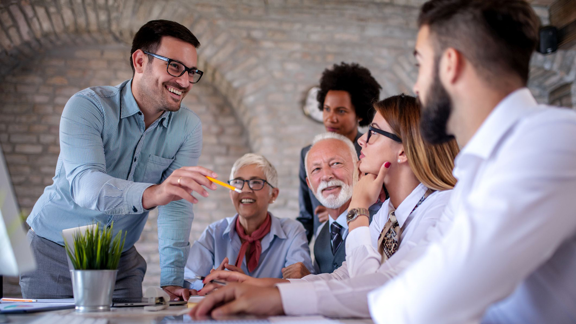 Experts discussing in a group