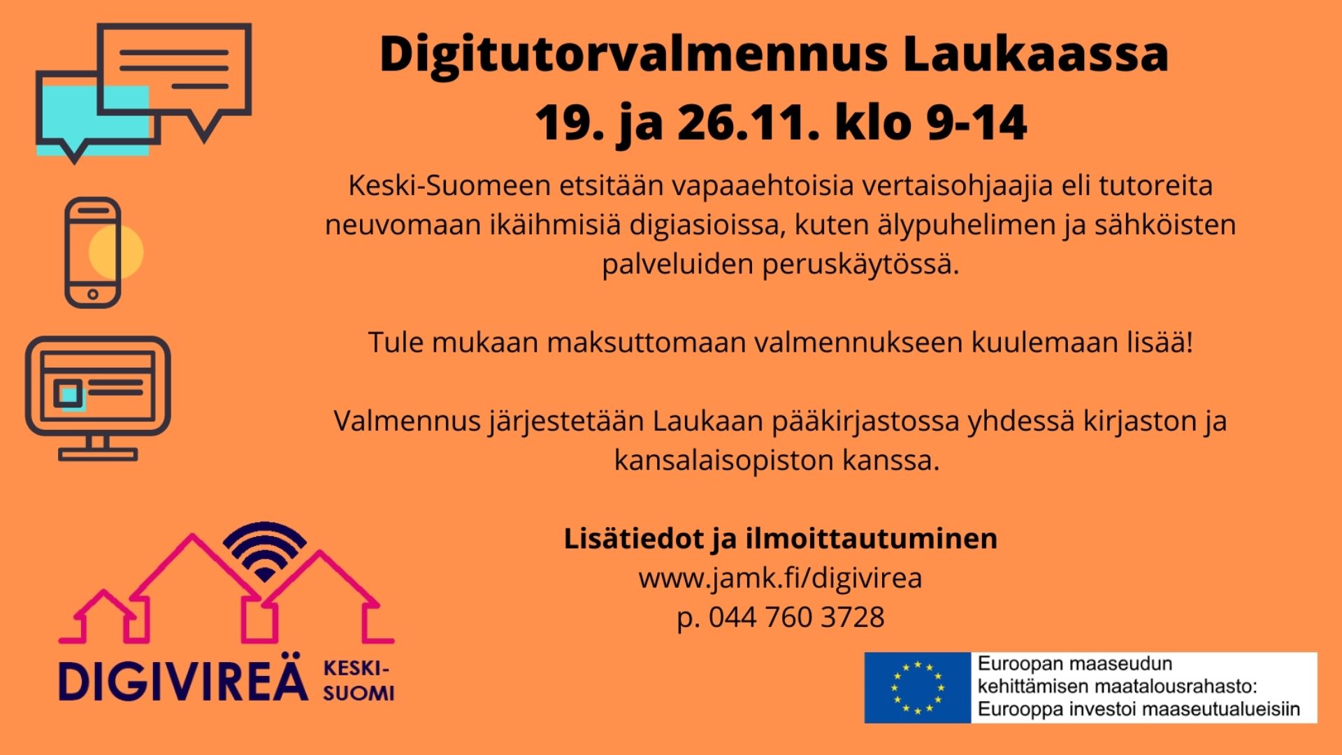 Laukaan Digitutorkoulutuksen mainos