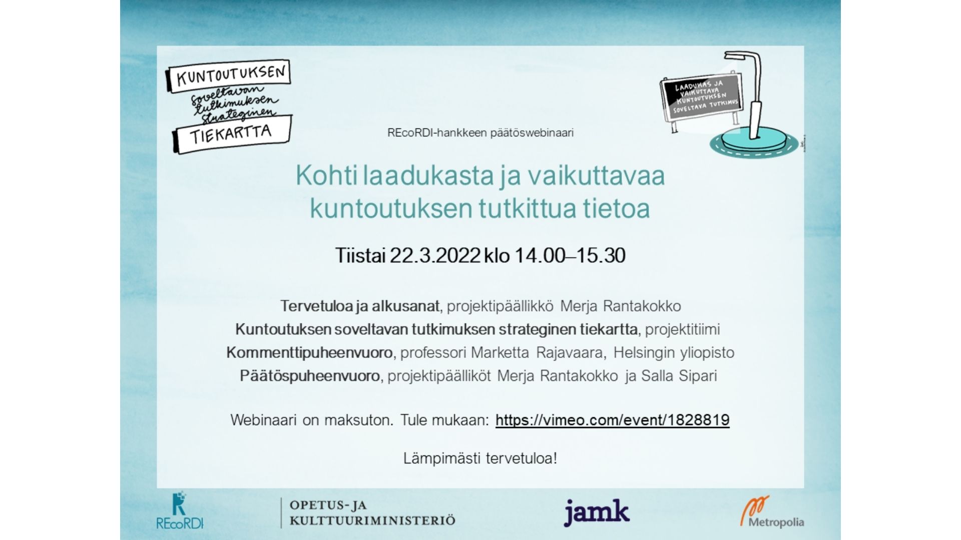 REcoRDI päätöswebinaari ohjelma