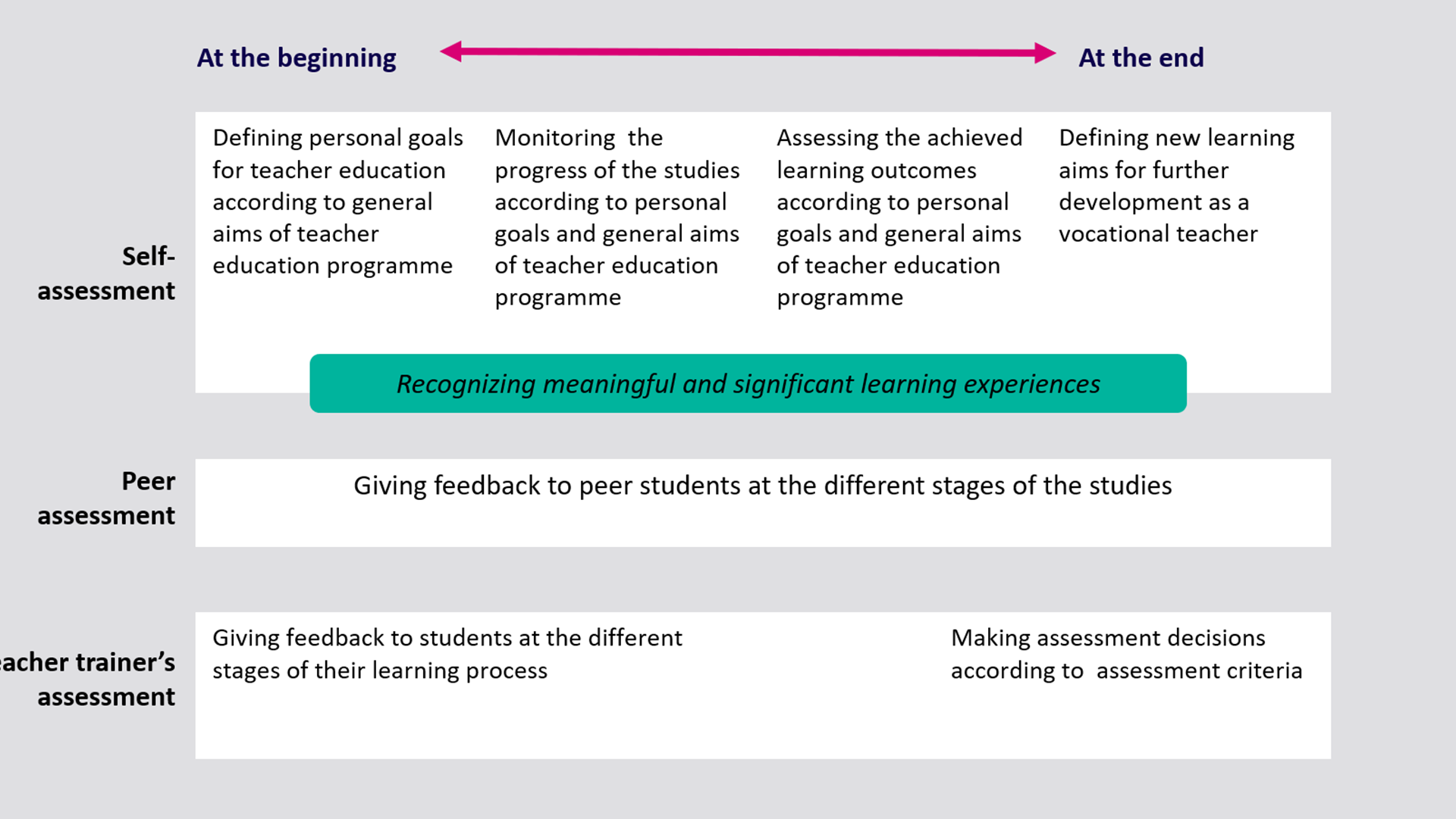 Assesment of learning process and competences