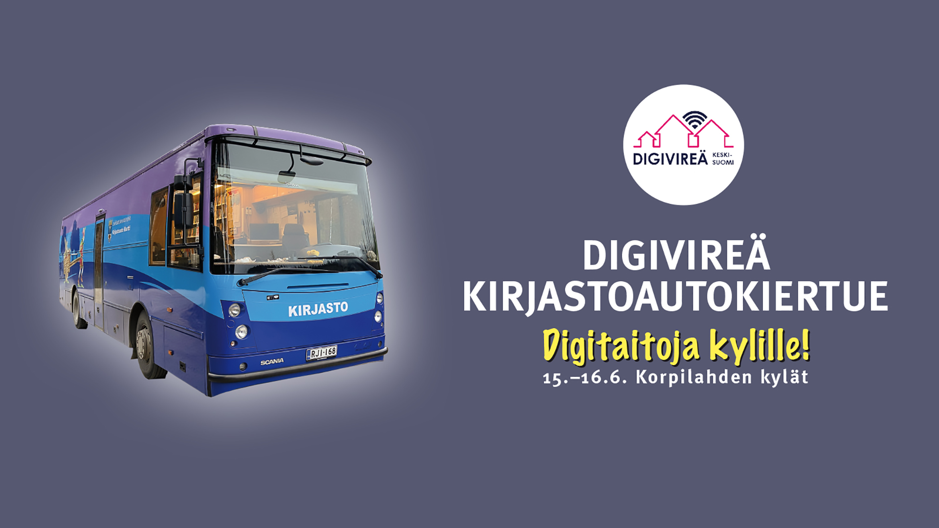 Digivireä kirjastoautokiertue Korpilahdella