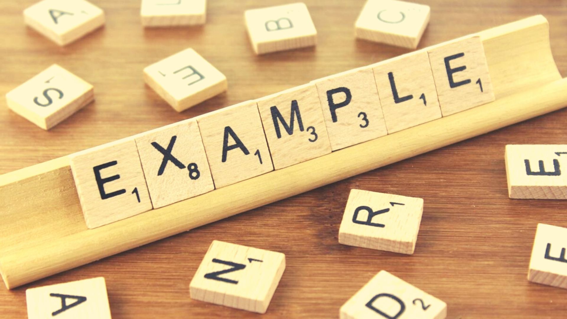 Example written by Scrabble-game parts
