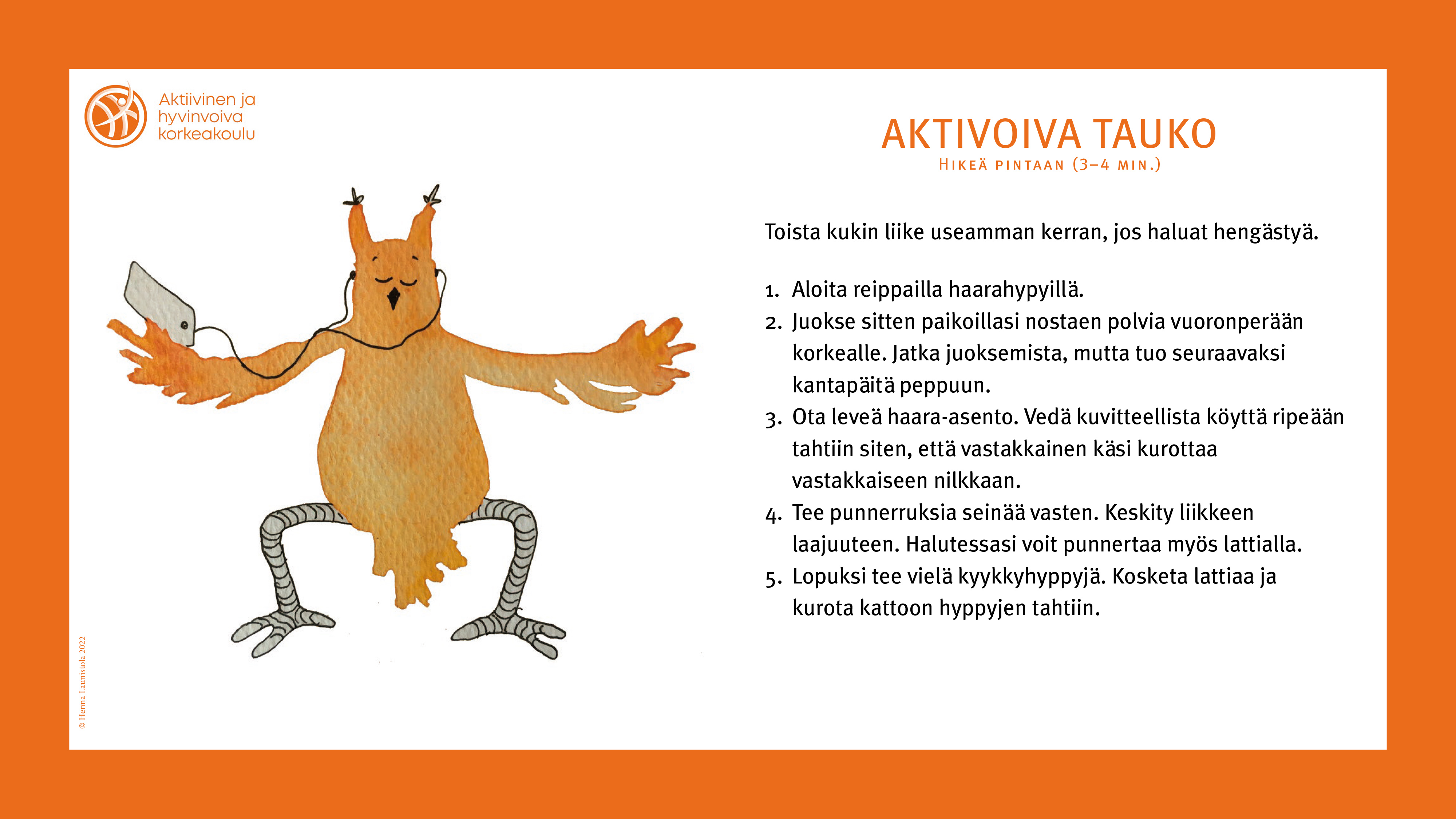 Hyvinvointikortit, Aktivoivat tauot, kortti 8