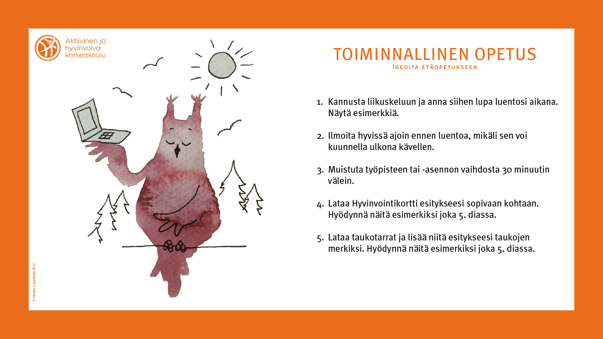 Hyvinvointikortit, toiminnallinen opetus, kortti 3
