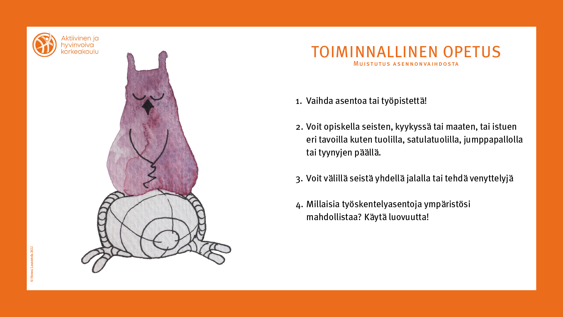 Hyvinvointikortit, toiminnallinen opetus, kortti 6