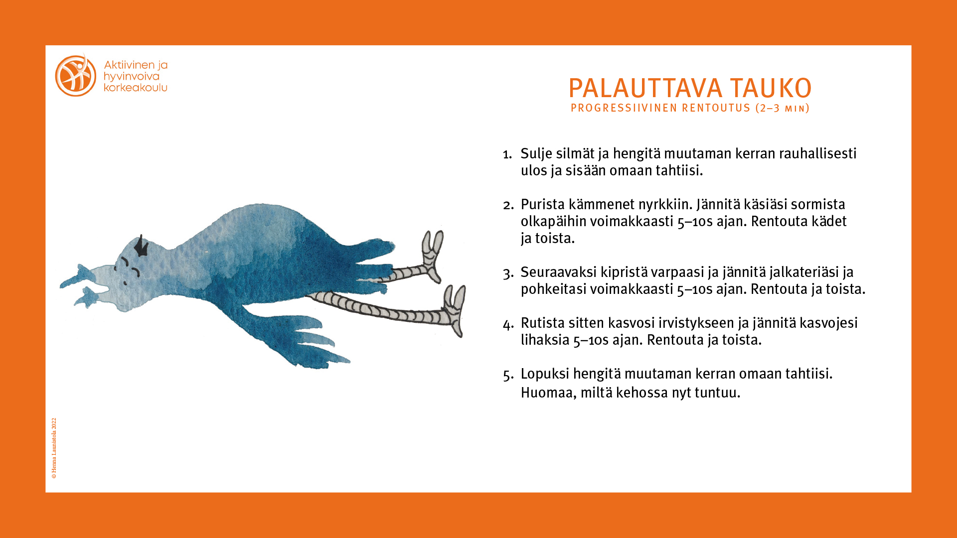 Hyvinvointikortit, palauttavat tauot, kortti 2