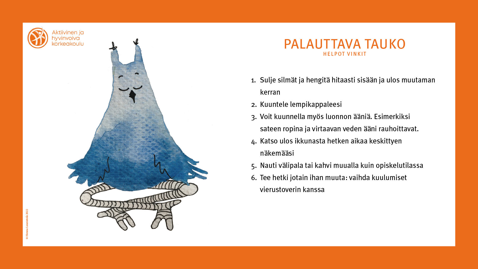 Hyvinvointikortit, palauttavat tauot, kortti 4