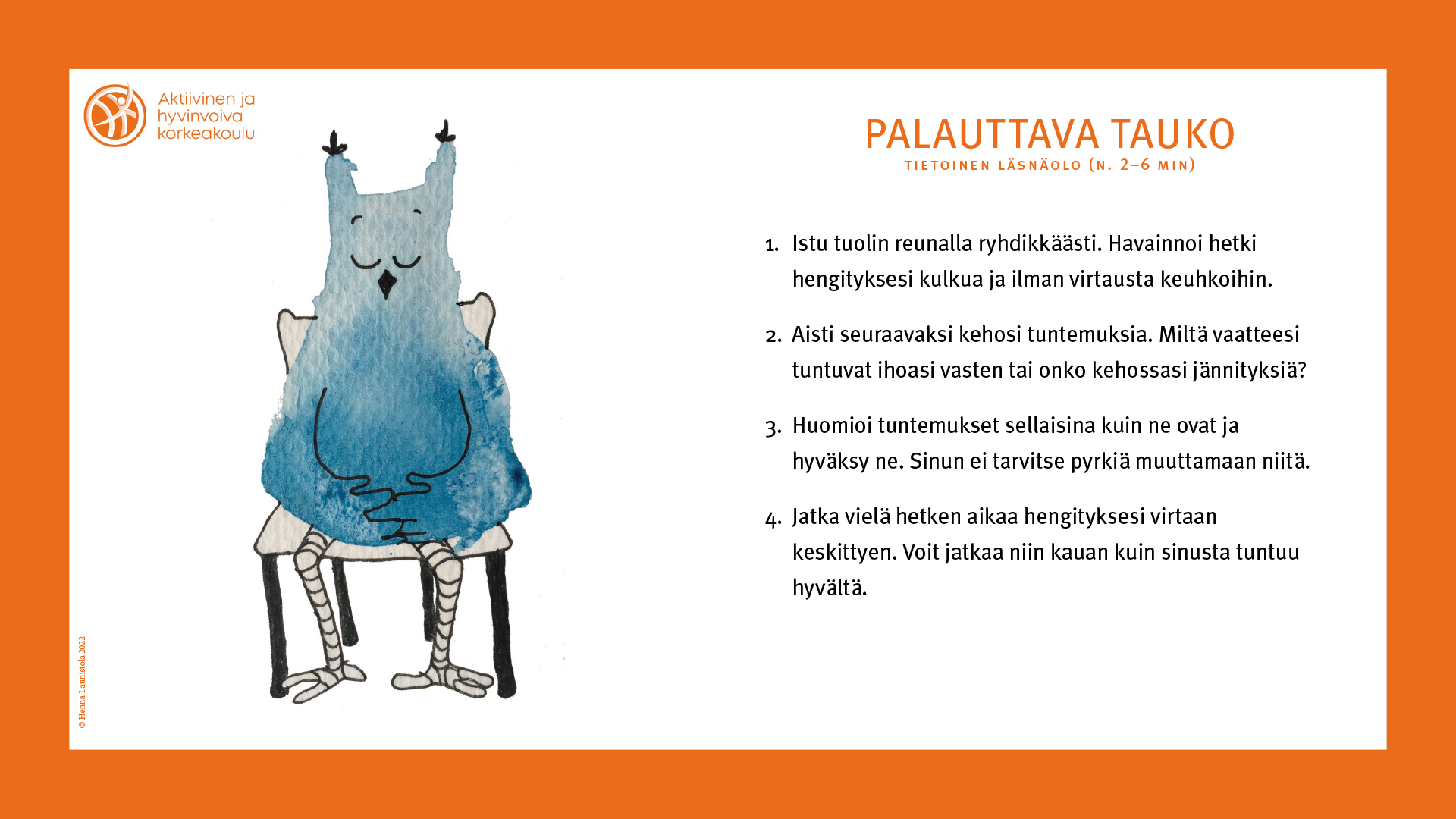 Hyvinvointikortit, palauttavat tauot, kortti 5