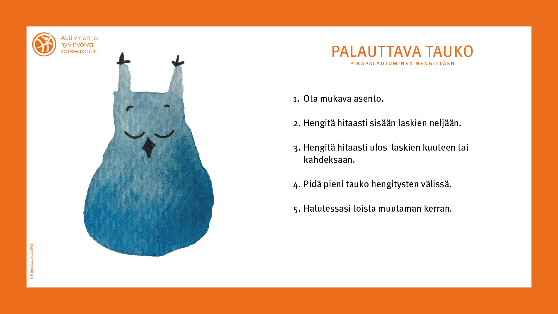 Hyvinvointikortit, palauttavat tauot, kortti 6