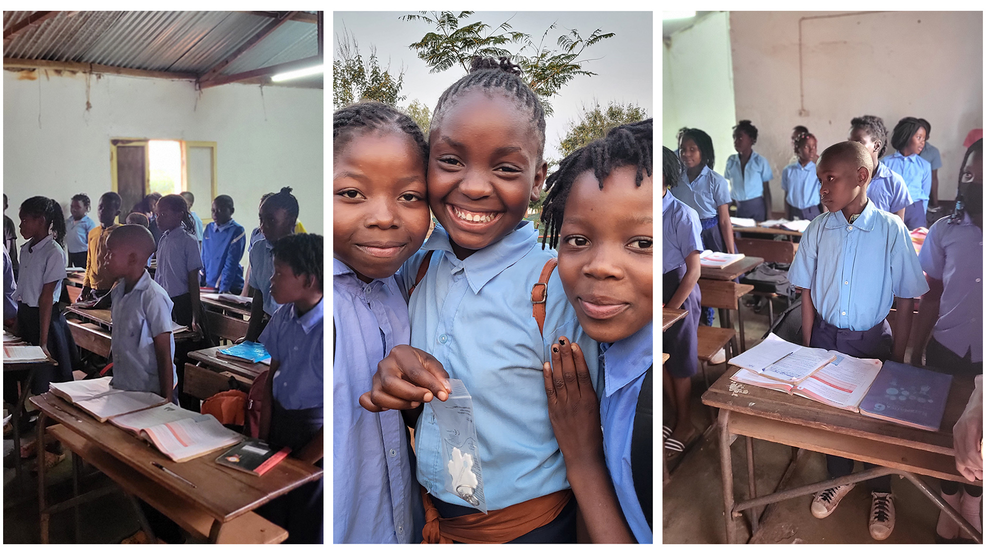 School children in a Mozambiqan village school.