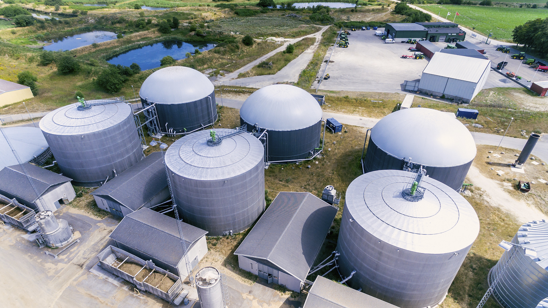 Aerial view of Gasum's biogas plant