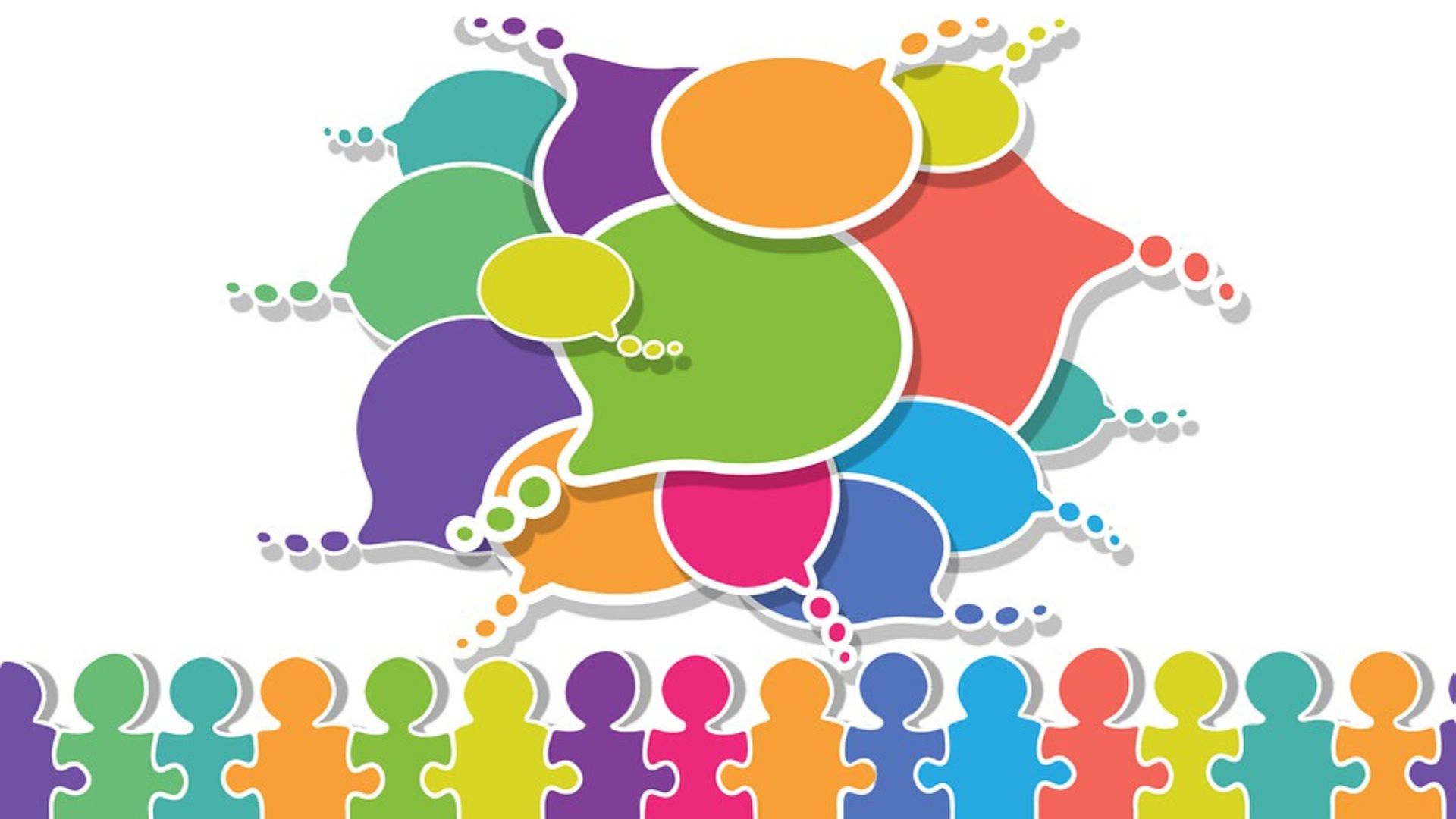 värikkäitä puhekuplia