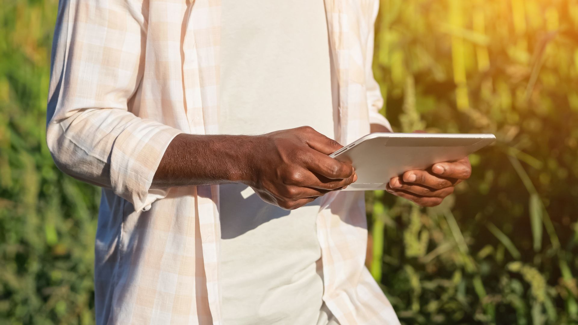 person holding a tablet device