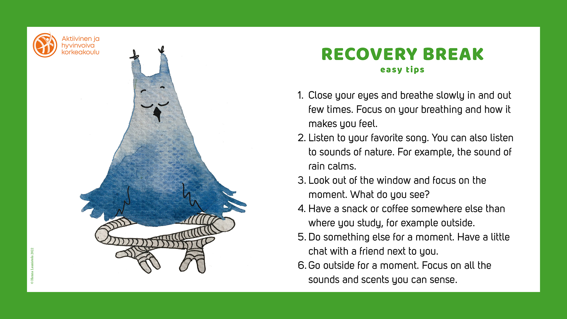 Wellness Cards, Recovery Break 2