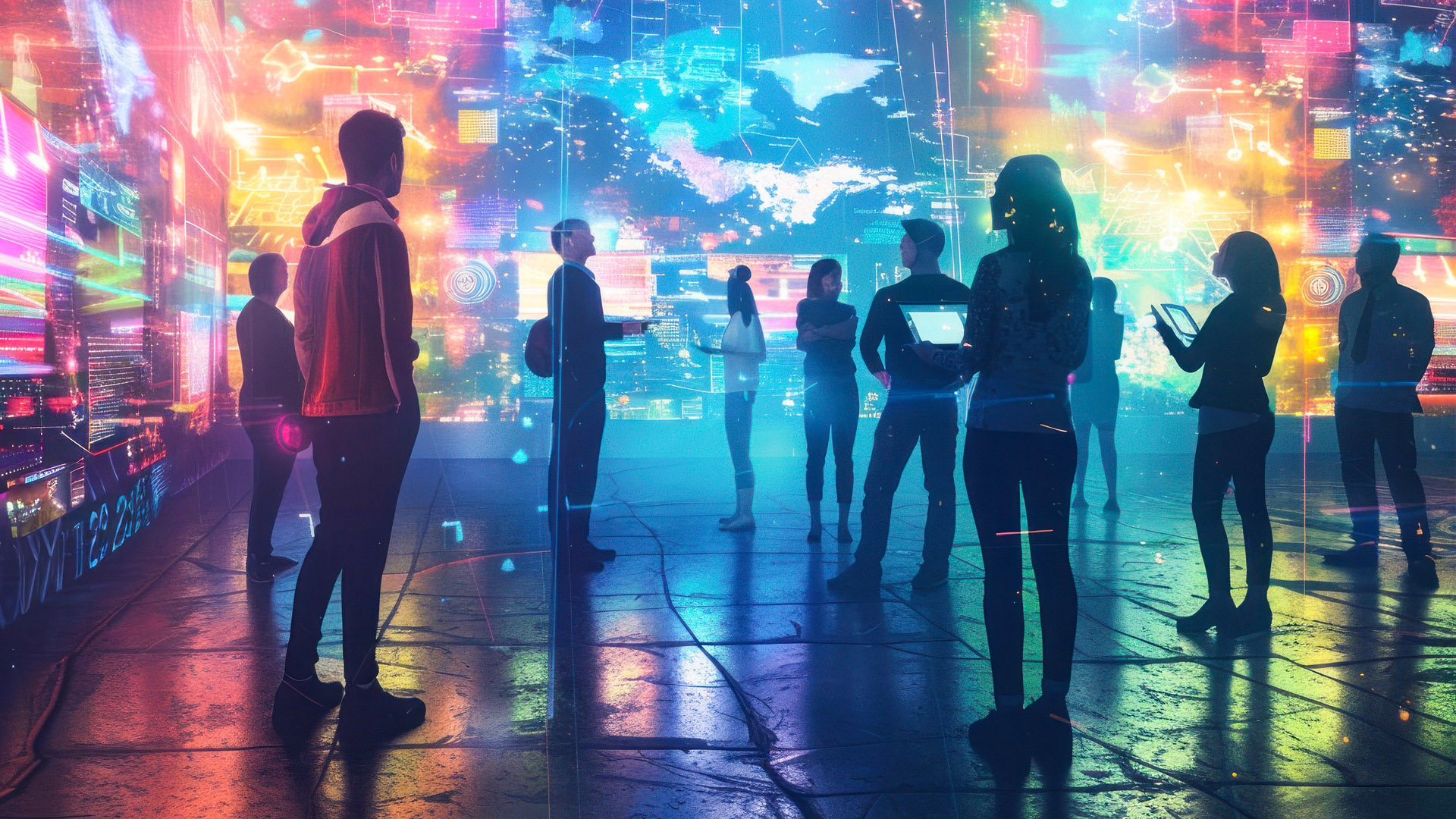 Ihmishahmoja värikkäässä digimaailmassa