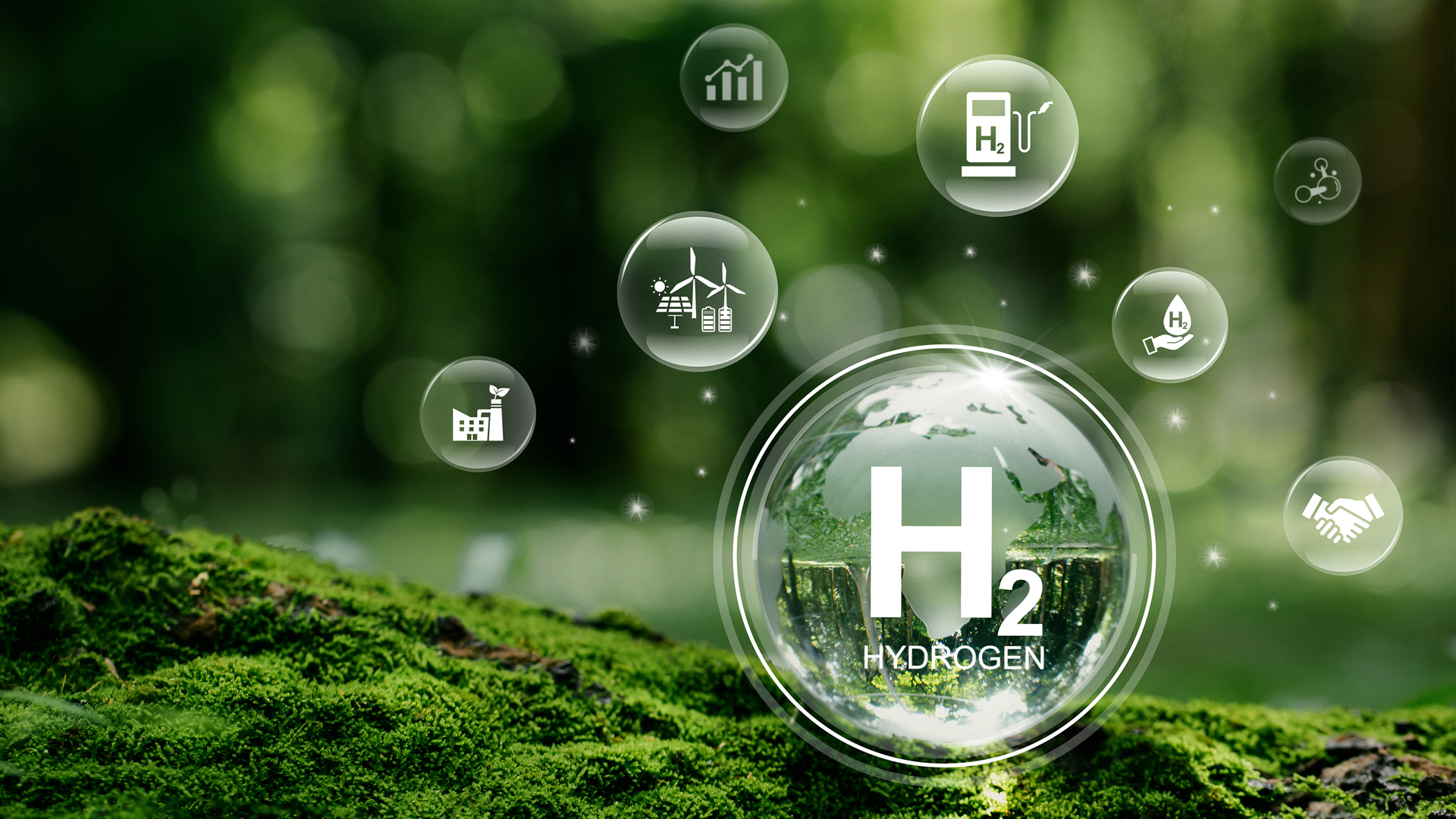 Grafiikkakuva vedyn koostumuksesta