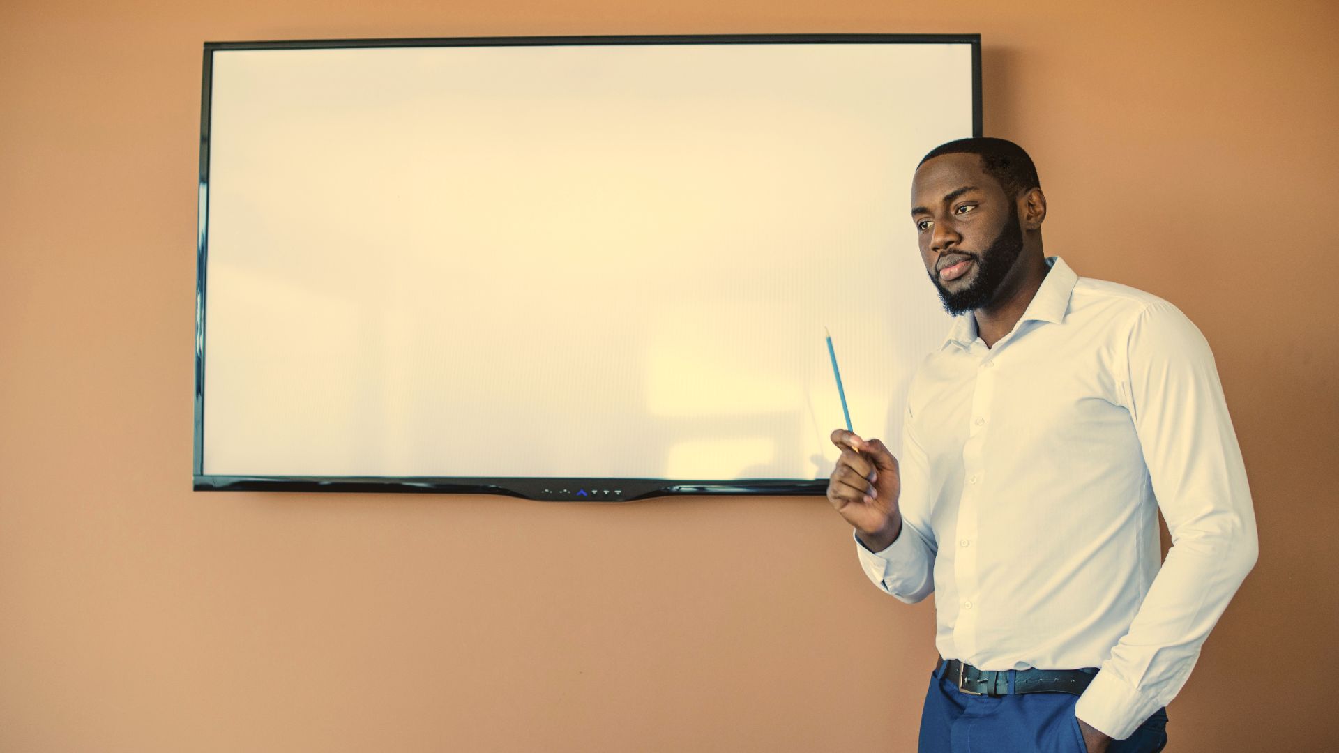 a person in front of the whiteboard