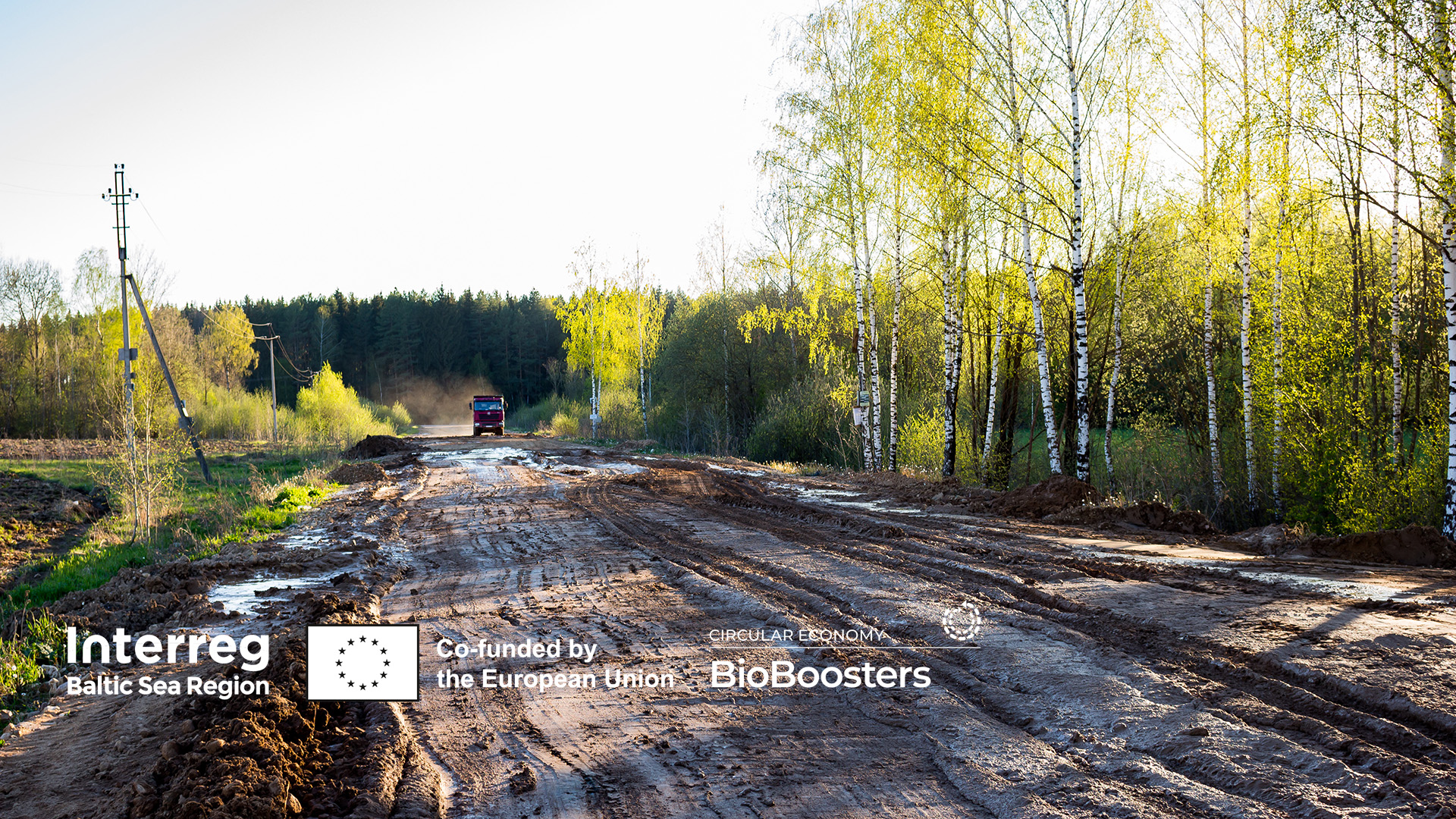 Muddy road in autumn