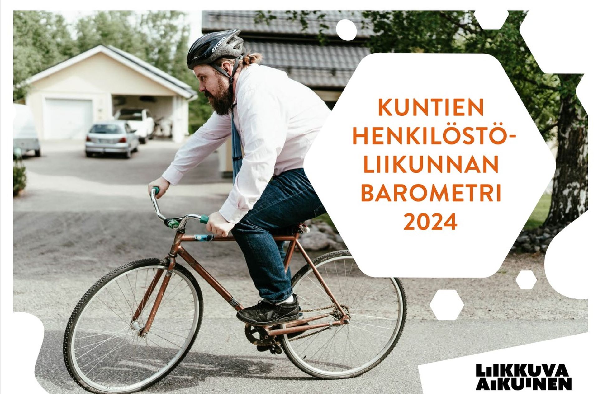 Henkilö pyöräilee.