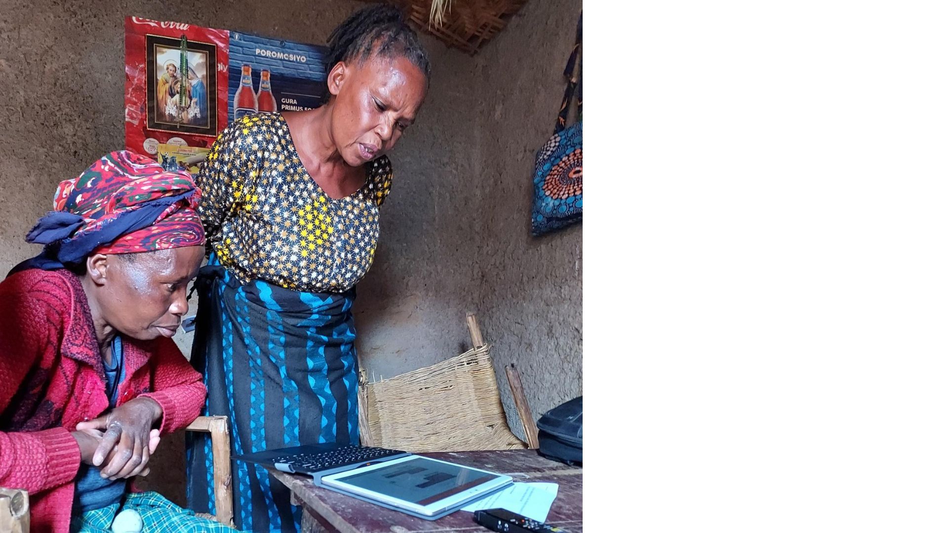 Two women in remote area participating a digital rehabilitation session
