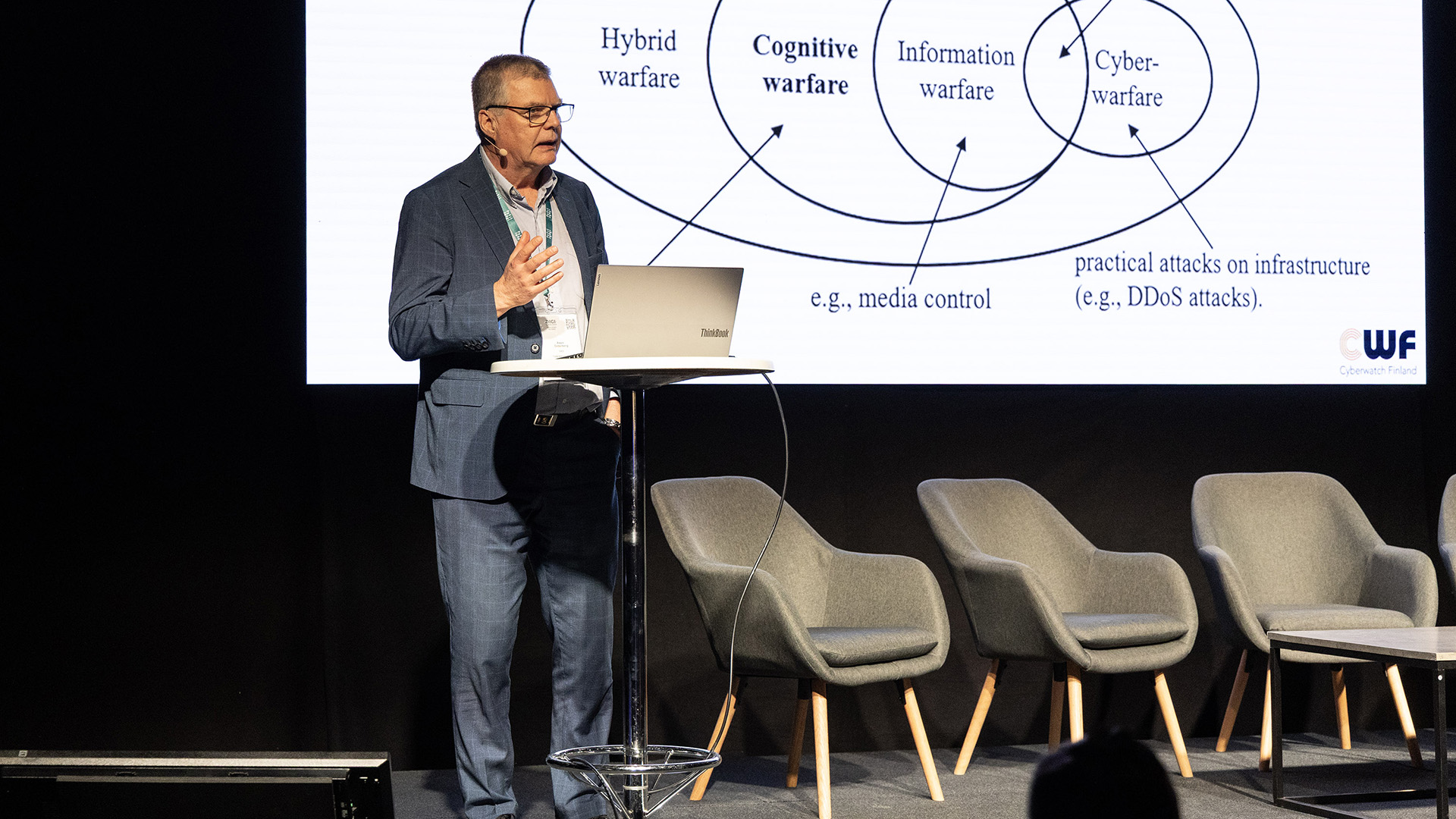 Digiturvallisuus 2025 lavalla Aapo Cederberg, Cyberwatch Finland