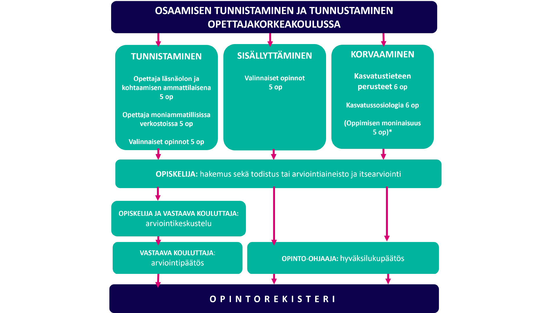 Osaamisen tunnistaminen ja tunnustaminen opettajakorkeakoulussa
