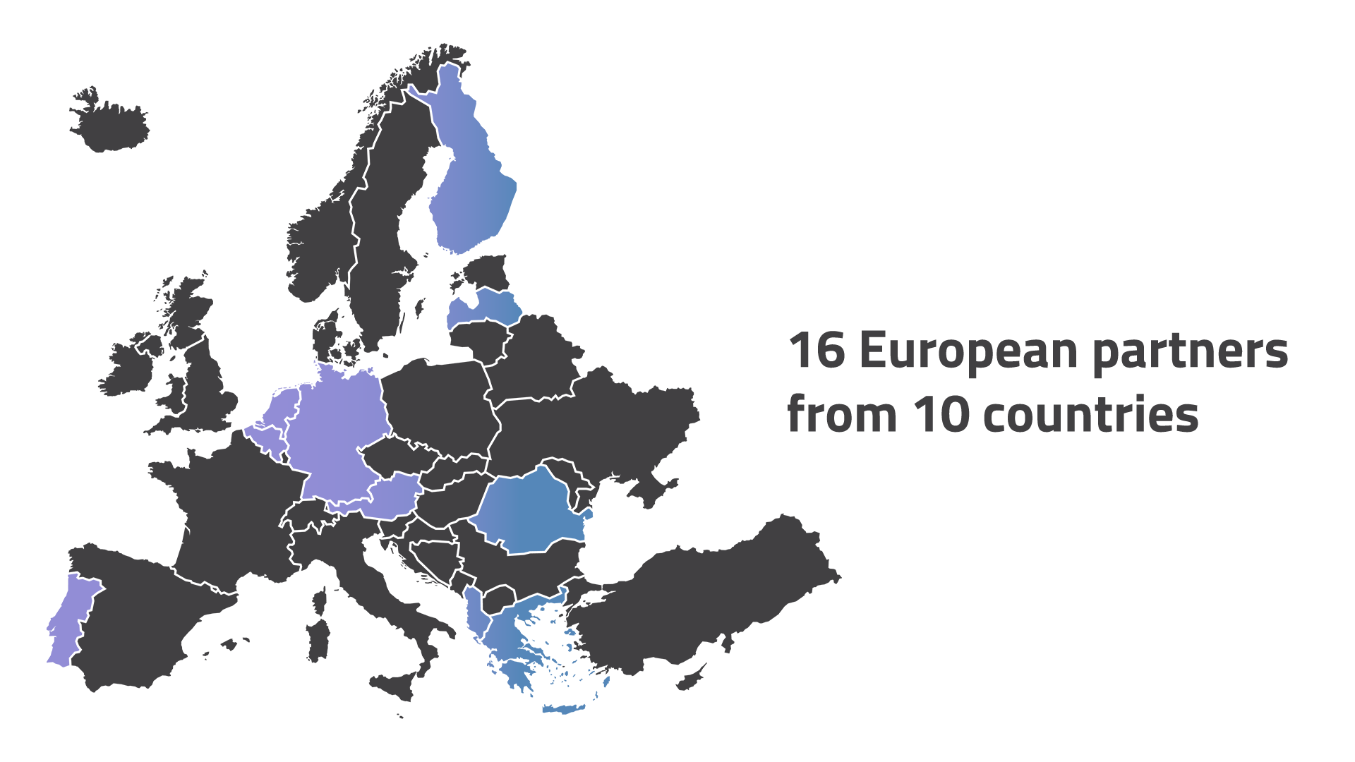 European map highlighting the countries in LEAPXR project