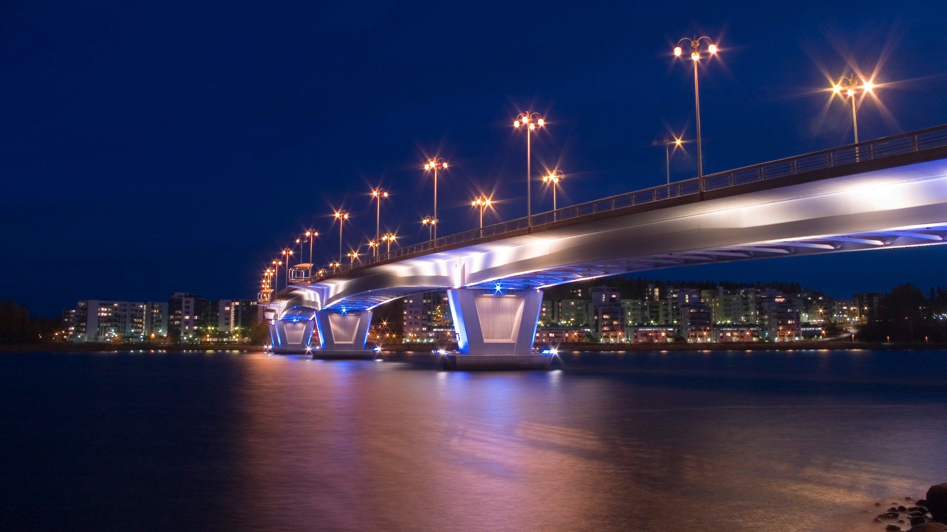 Kuokkalan silta by night, Jyväskylä, Finland