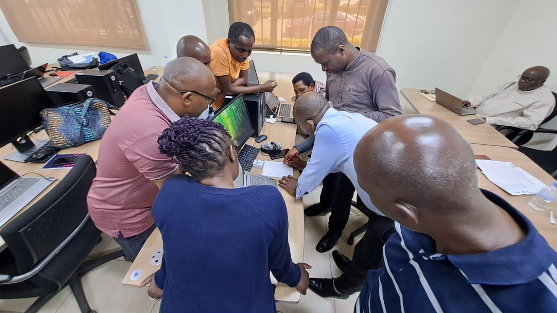 A group of Digital Champions working on a learning task