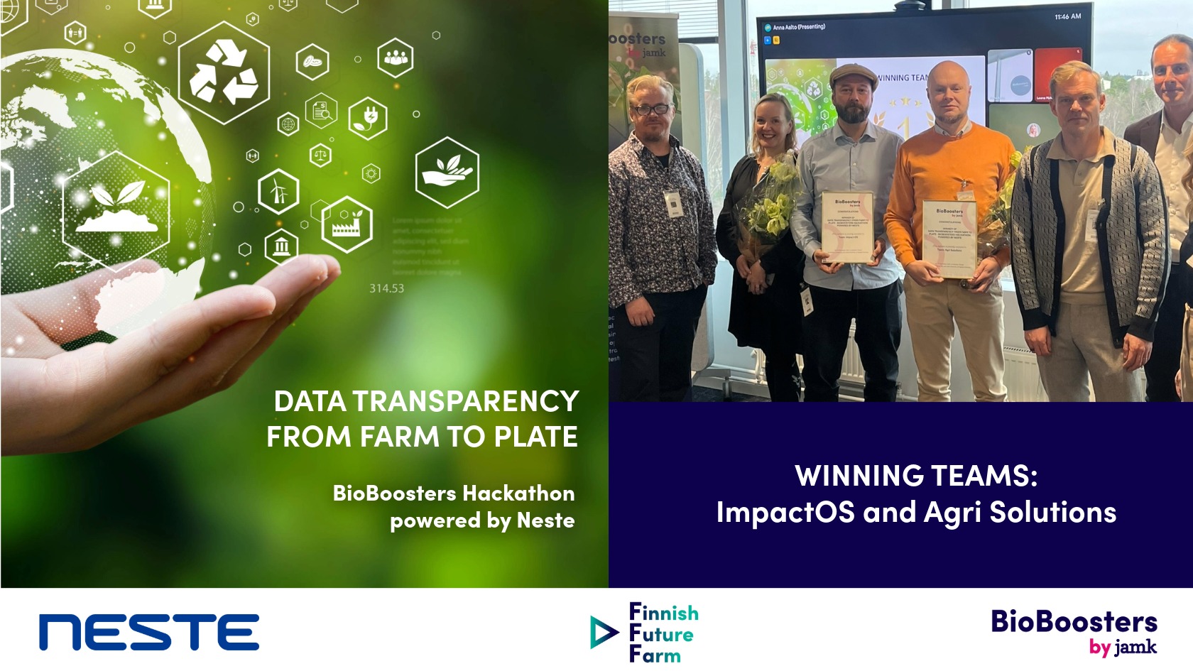 winners of data transparency from farm to plate agri solutions and impactOS