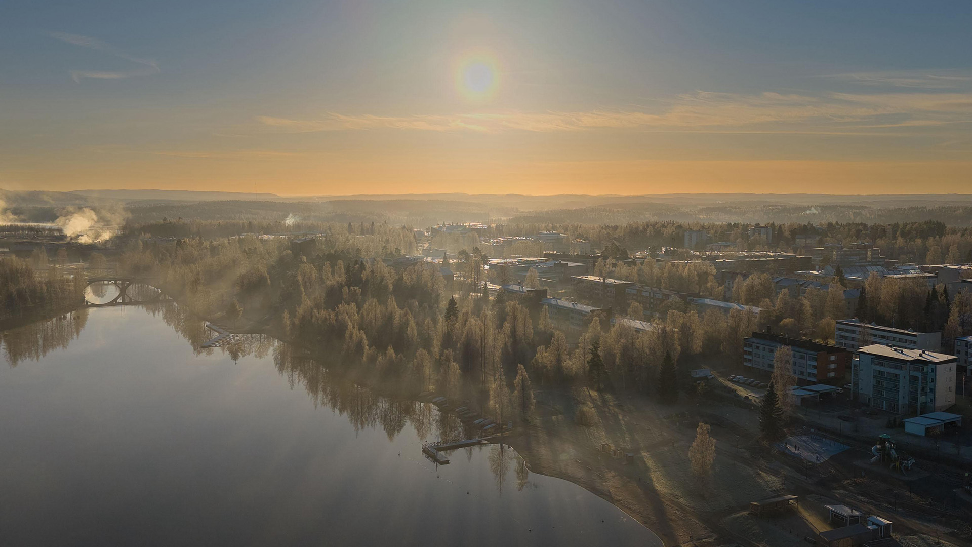 Ilmakuva syksyisestä Ääneseudusta.