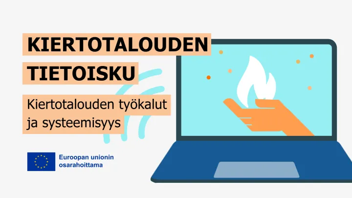Kannettava tietoisku ja eu lippu ja tapahtuman otsikko.