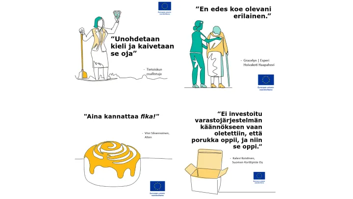 Neljä projektin somefeedin kuvaa