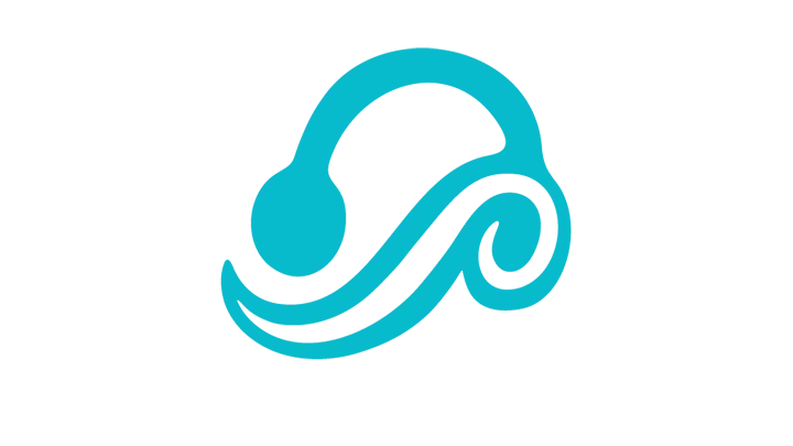 E-urheilun valmentajaverkoston turkoosi kuulokelogo.