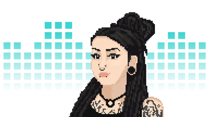 Pikseligrafiikka Iina Kolarista.