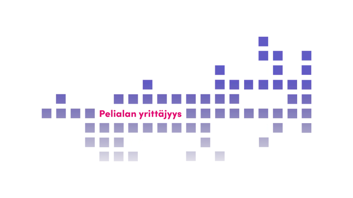 Game Track -projektin violetti divider-grafiikka, joka muodostuu tetrispalikoista.